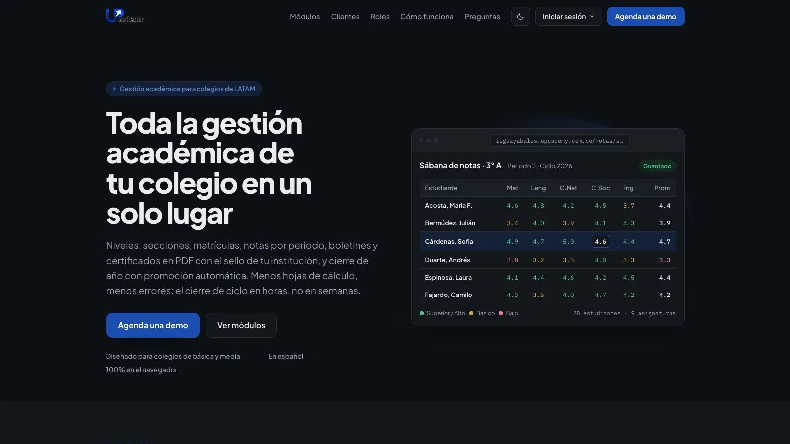 Upcademy, School management SaaS